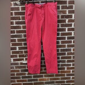Tommy Hilfiger Men's 38/34 Slim Fit Stretch Cotton Coral Orange Chino Pants